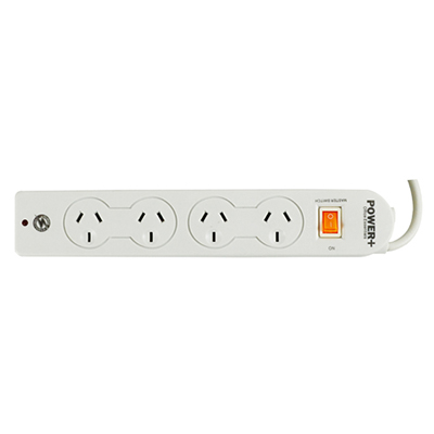 Image for ITALPLAST POWER BOARD 4 OUTLET WITH MASTER SWITCH, SURGE AND OVERLOAD 1M WHITE from Challenge Office Supplies