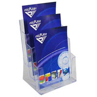 italplast brochure holder 3-tier a4 clear