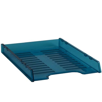 Image for ITALPLAST SLIMLINE MULTI FIT DOCUMENT TRAY A4 TINTED BLUE from Clipboard Stationers & Art Supplies
