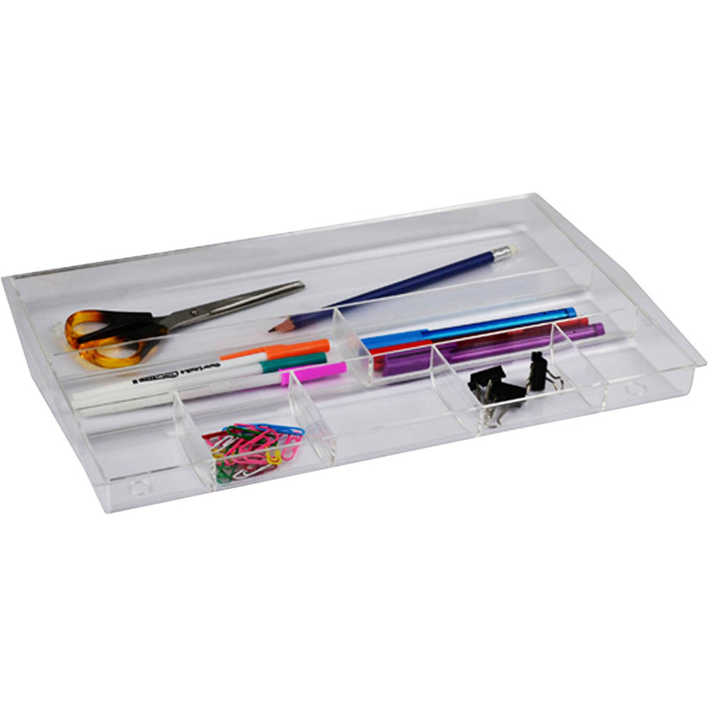 Image for ITALPLAST DRAWER TIDY 8 COMPARTMENT CLEAR from Office Fix - WE WILL BEAT ANY ADVERTISED PRICE BY 10%