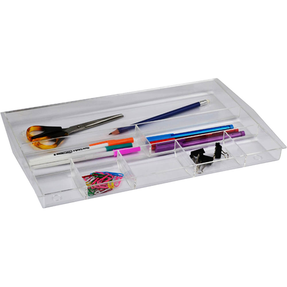 Image for ITALPLAST DRAWER TIDY 8 COMPARTMENT CLEAR from Mitronics Corporation