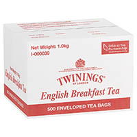 twinings english breakfast envelope tea bags carton 500
