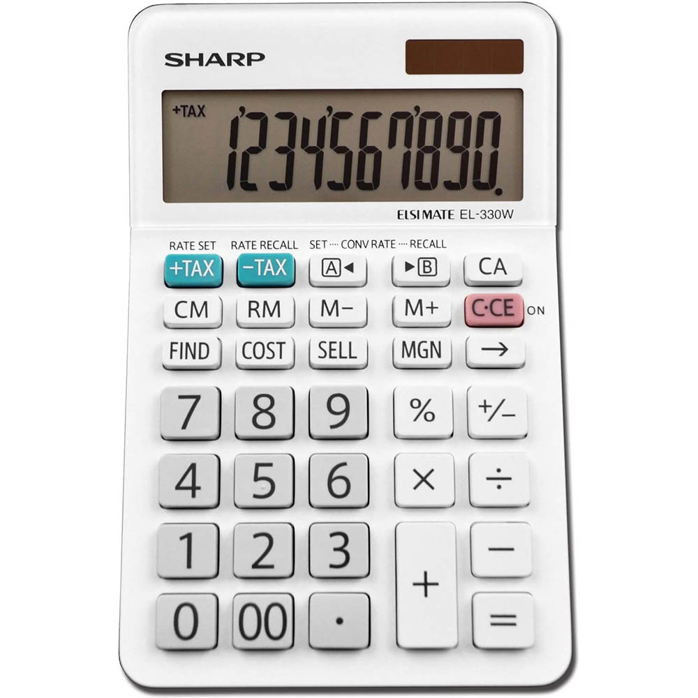 Image for SHARP EL-330WB DESKTOP CALCULATOR 10 DIGIT WHITE from Peninsula Office Supplies