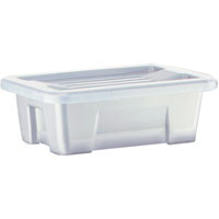 italplast storage+ modular storage box with lid 1 litre graphite