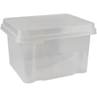 italplast file storage box 32 litre clear/clear lid
