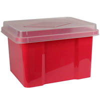 italplast file storage box 32 litre watermelon/clear lid