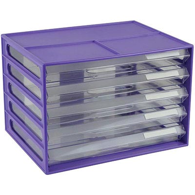 Image for ITALPLAST DOCUMENT CABINET 5 DRAWER 255 X 330 X 230MM A4 GRAPE from Buzz Solutions