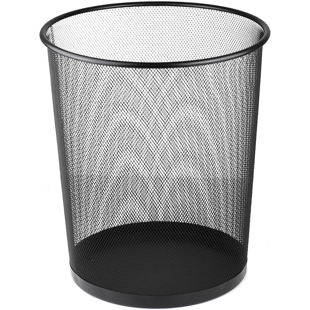 Image for ITALPLAST WIRE MESH TIDY BIN ROUND 14 LITRE BLACK from Clipboard Stationers & Art Supplies