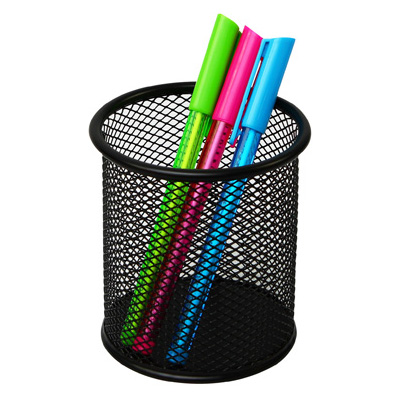 Image for ITALPLAST WIRE MESH PENCIL CUP BLACK from ONET B2C Store