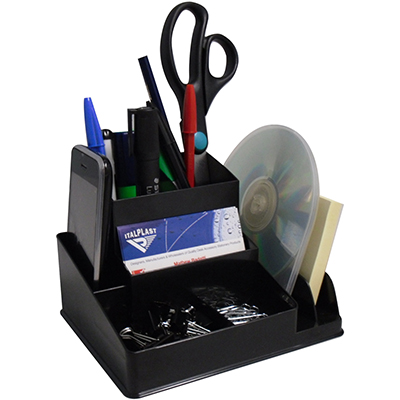 Image for ITALPLAST DESK ORGANISER BLACK from Prime Office Supplies