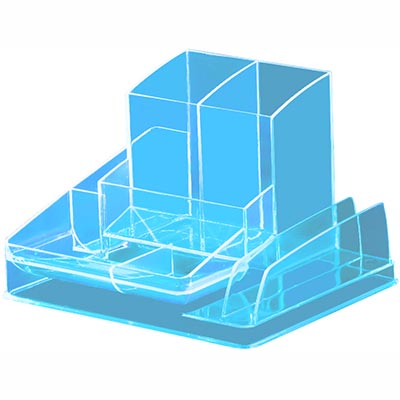 Image for ITALPLAST DESK ORGANISER NEON BLUE from BusinessWorld Computer & Stationery Warehouse