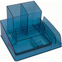 italplast desk organiser tinted blue