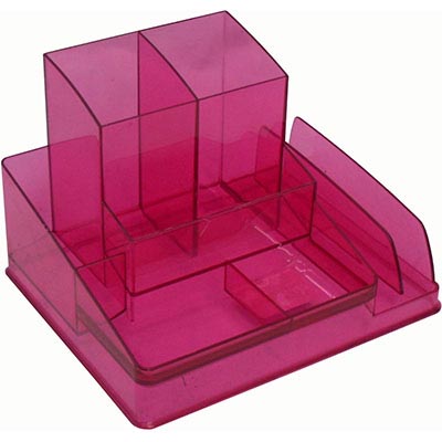 Image for ITALPLAST DESK ORGANISER TINTED PINK from Challenge Office Supplies