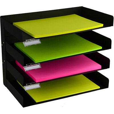 Image for ITALPLAST ADJUSTABLE METAL STATIONERY RACK 4-TIER BLACK from Olympia Office Products