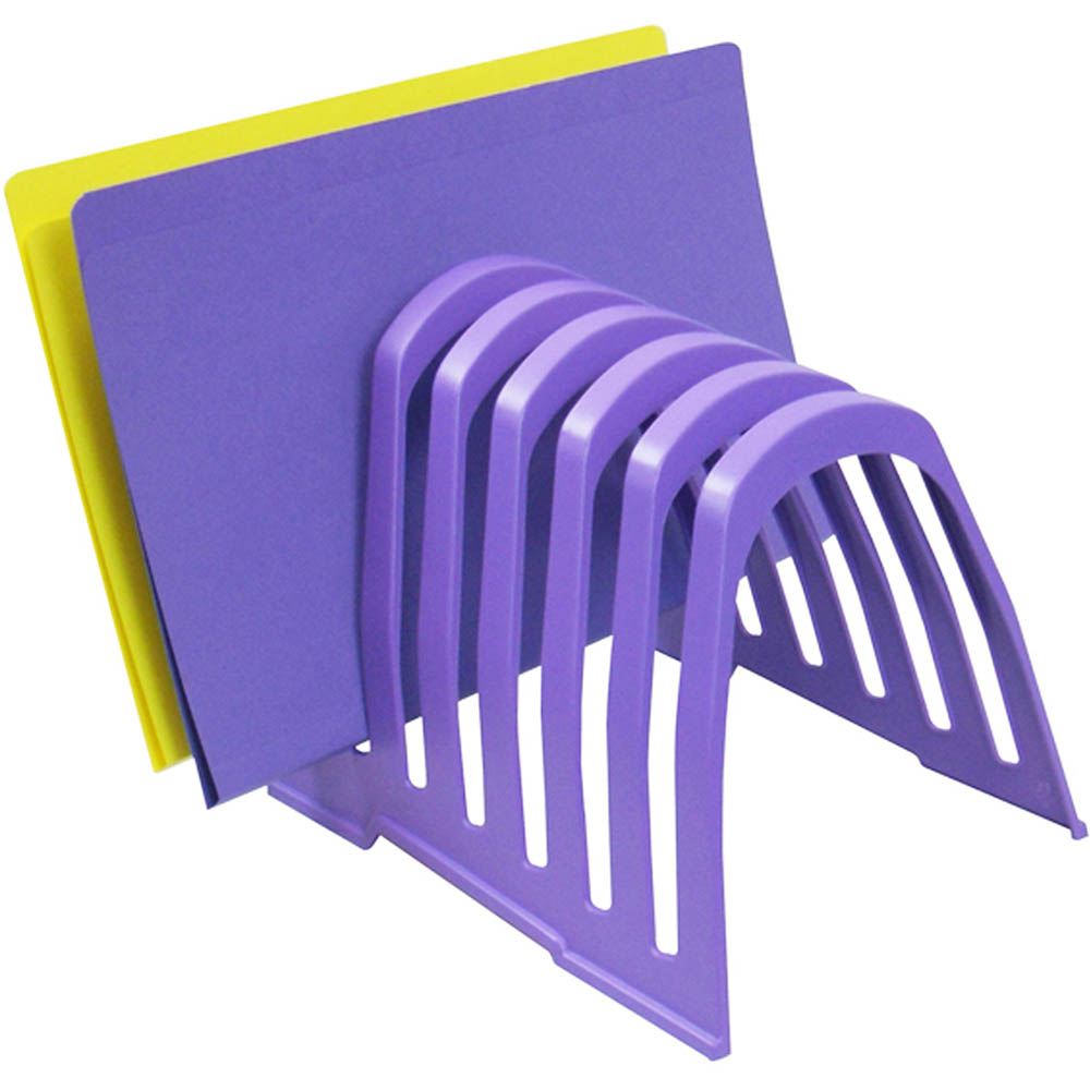 Image for ITALPLAST PLASTIC STEP FILE ORGANISER GRAPE from Challenge Office Supplies