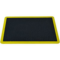 italplast anti-fatigue bubble mat 600 x 900mm black/yellow border