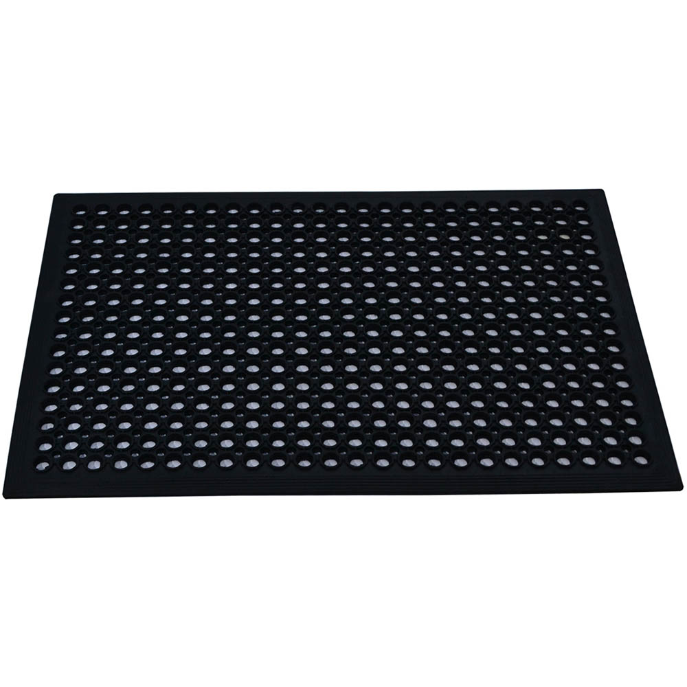 Image for ITALPLAST ANTI-FATIGUE SAFEWALK RUBBER MAT 600 X 900MM BLACK from Olympia Office Products