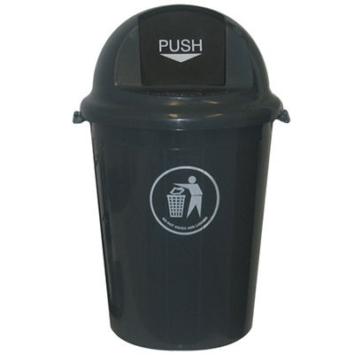 Image for ITALPLAST HEAVY DUTY SWING TOP BIN 80 LITRE DARK GREY from Office Heaven