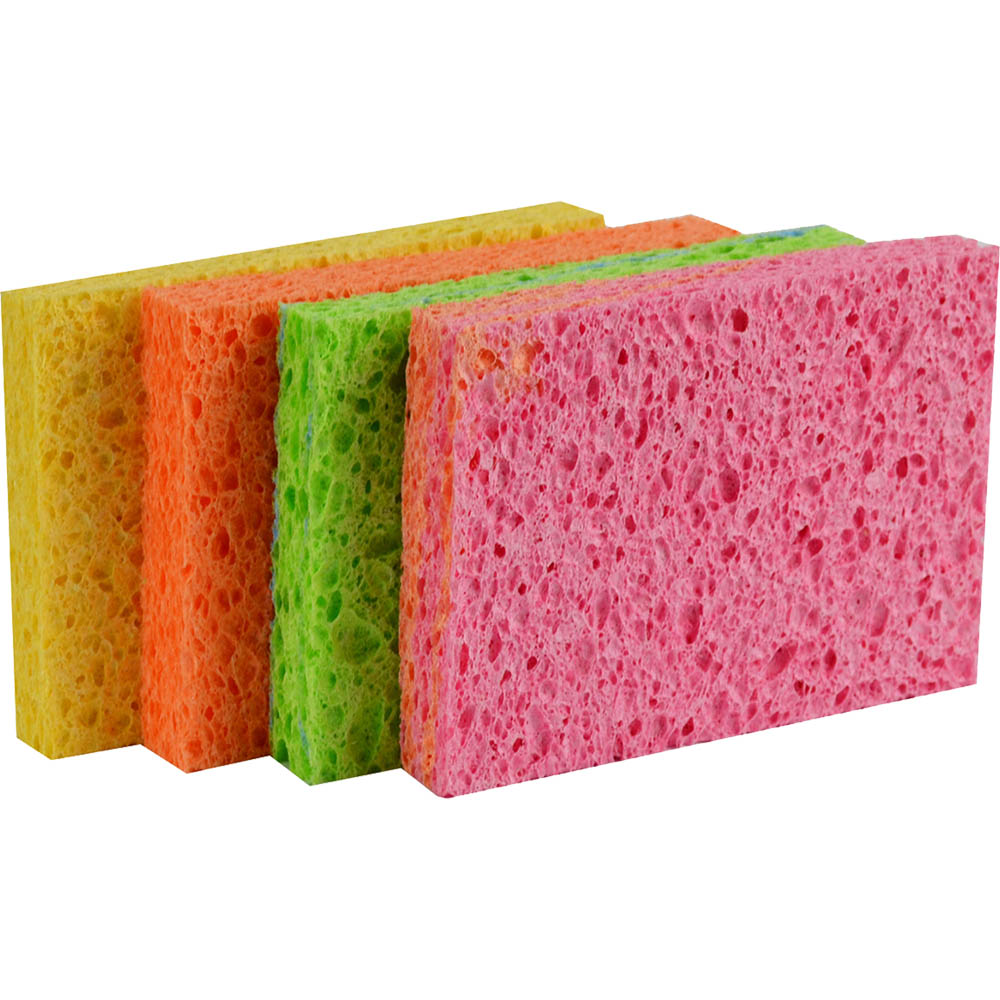 Image for ITALPLAST GENERAL PURPOSE SPONGE ASSORTED PACK 4 from Office Express