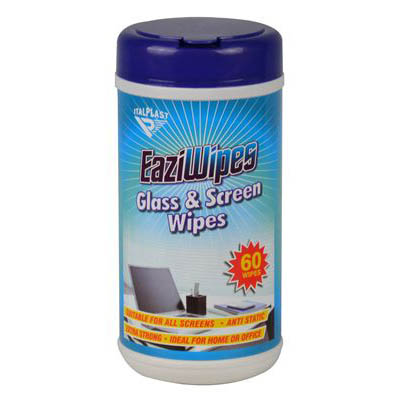 Image for ITALPLAST EAZIWIPES CLEANING WIPES GLASS AND MIRROR TUB 60 SHEETS from Office Heaven