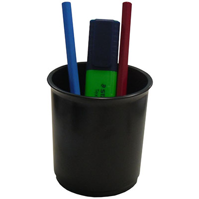 Image for ITALPLAST PENCIL CUP BLACK from Office Fix - WE WILL BEAT ANY ADVERTISED PRICE BY 10%