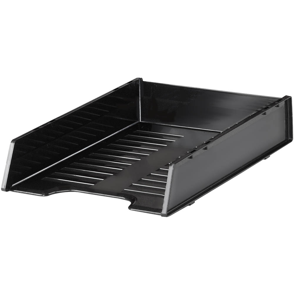Image for ITALPLAST GREENR RECYCLED MULTI FIT DOCUMENT TRAY A4 BLACK from Challenge Office Supplies