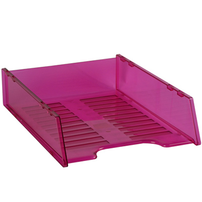 Image for ITALPLAST MULTI FIT DOCUMENT TRAY A4 TINTED PINK from York Stationers