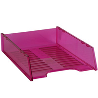 italplast multi fit document tray a4 tinted pink