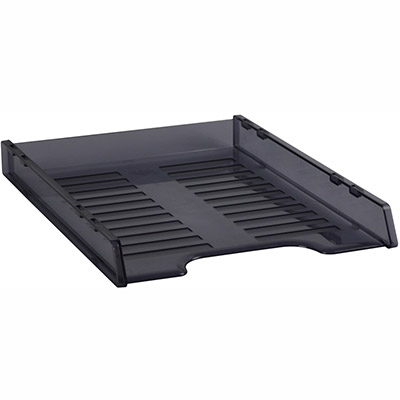 Image for ITALPLAST SLIMLINE MULTI FIT DOCUMENT TRAY A4 TINTED GREY from BusinessWorld Computer & Stationery Warehouse