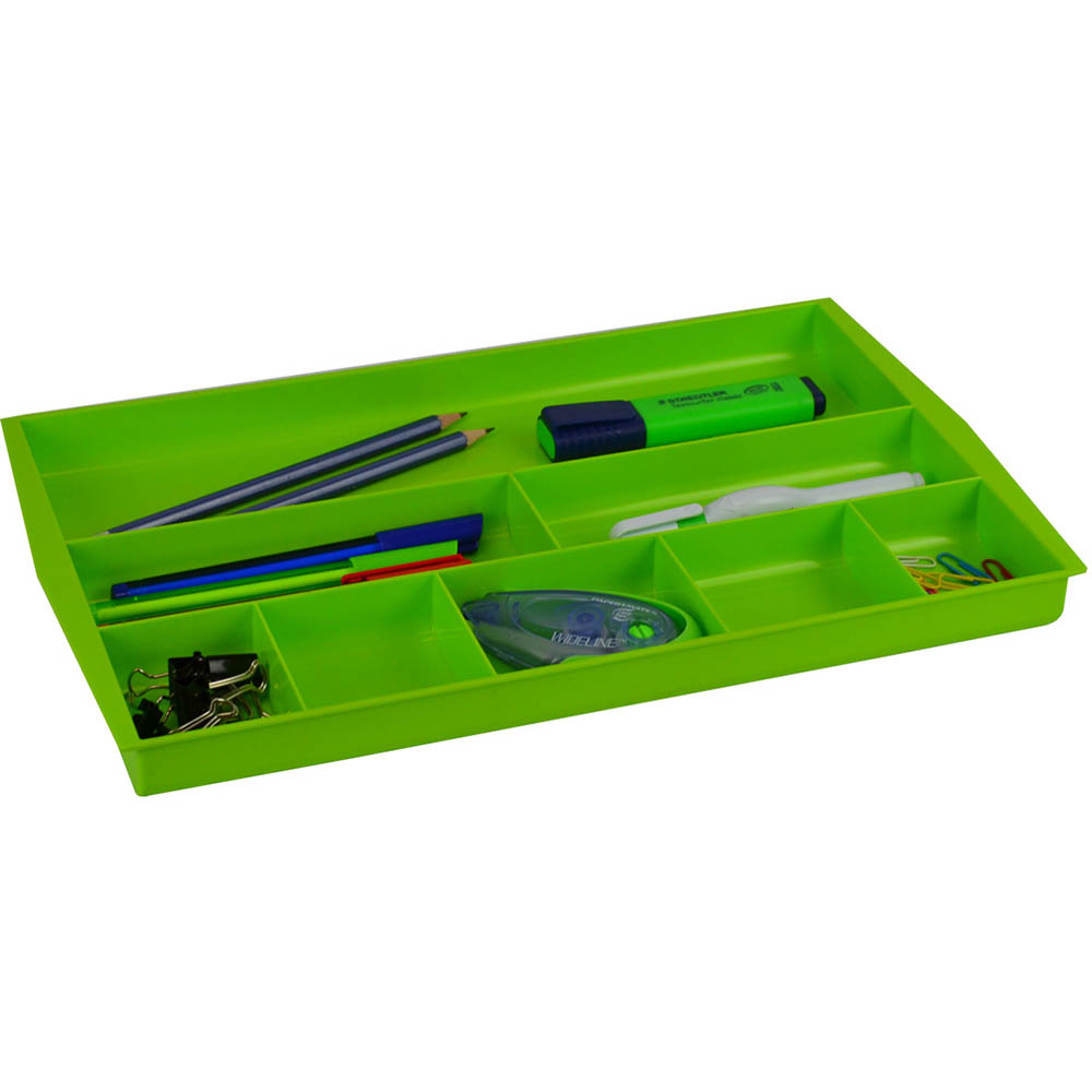 Image for ITALPLAST DRAWER TIDY 8 COMPARTMENT LIME from Office Express