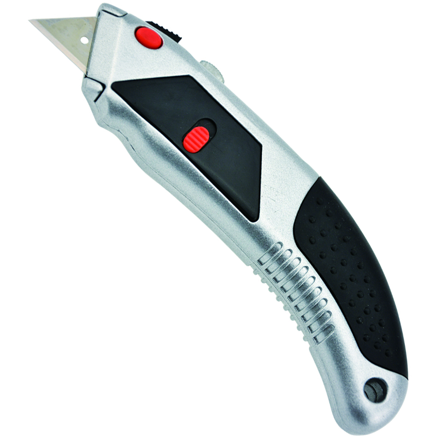 Image for ITALPLAST I852 PREMIUM UTILITY KNIFE SILVER/BLACK from Mercury Business Supplies