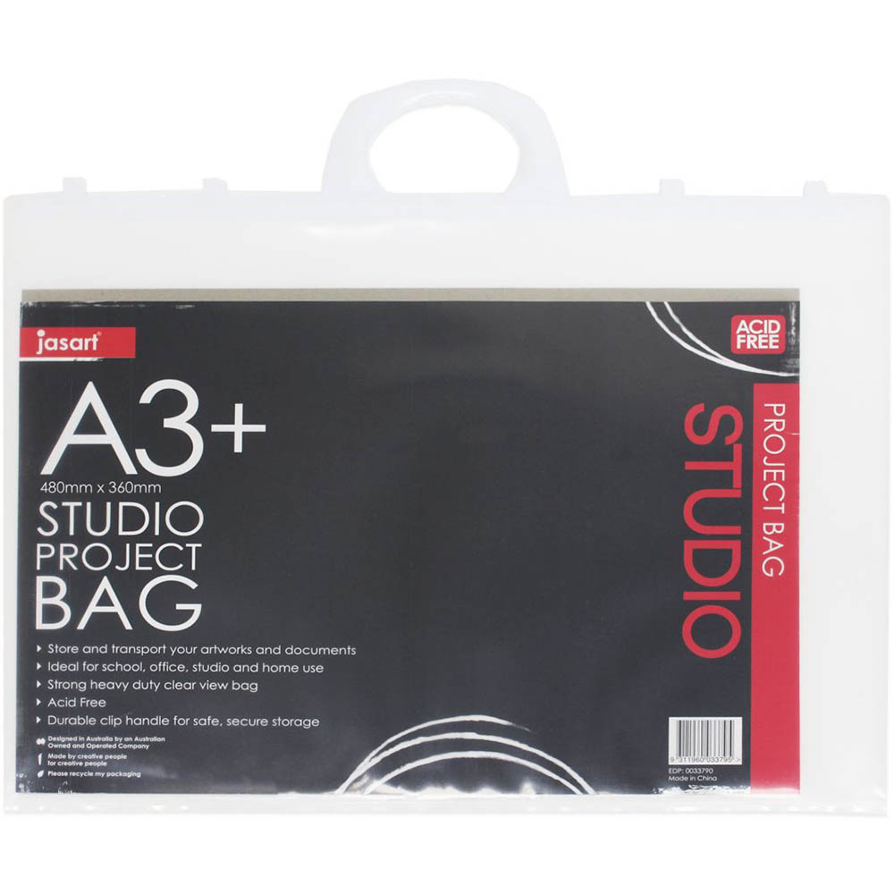 Image for JASART STUDIO PROJECT BAG A3+ CLEAR from SNOWS OFFICE SUPPLIES - Brisbane Family Company