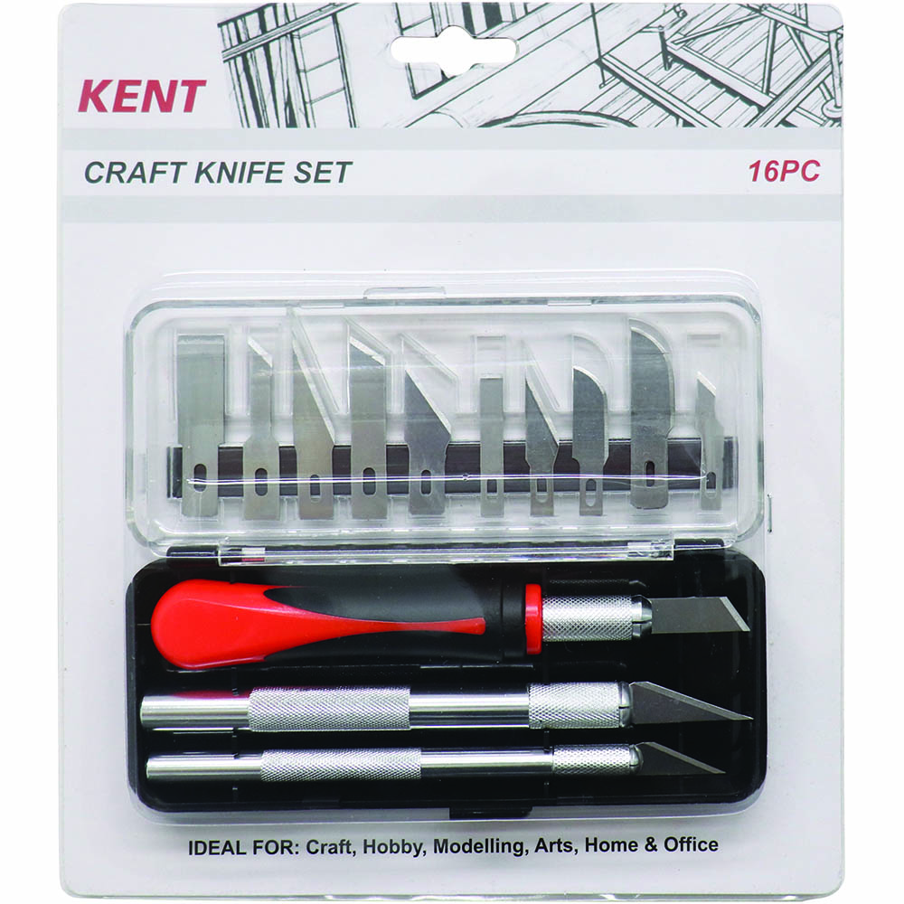 Image for KENT CRAFT KNIFE SET 16PC from Australian Stationery Supplies
