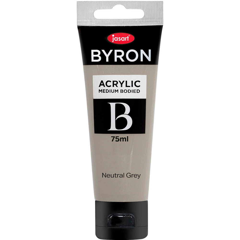 Image for JASART BYRON ACRYLIC PAINT 75ML NEUTRAL GREY from York Stationers