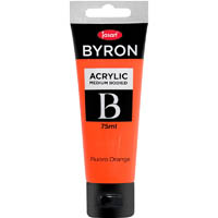 jasart byron acrylic paint 75ml fluoro orange