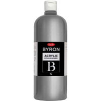 jasart byron acrylic paint 1 litre silver