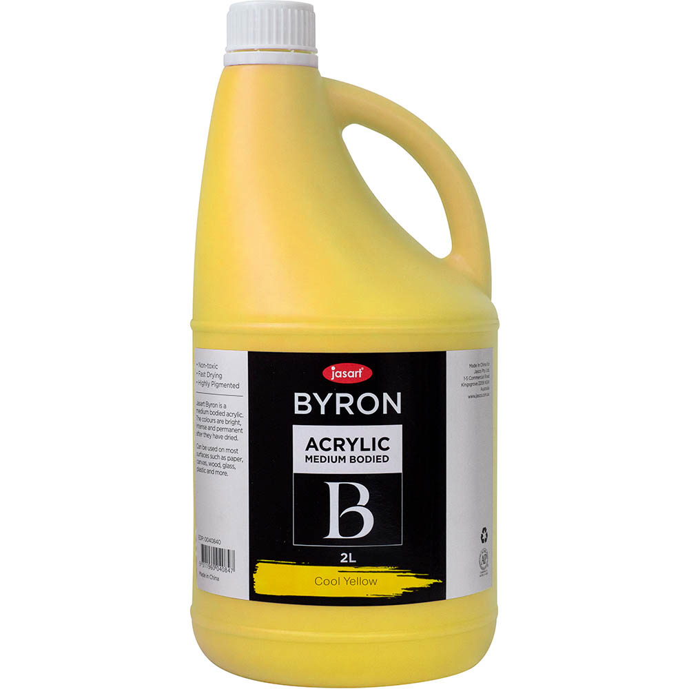 Image for JASART BYRON ACRYLIC PAINT 2 LITRE COOL YELLOW from Memo Office and Art