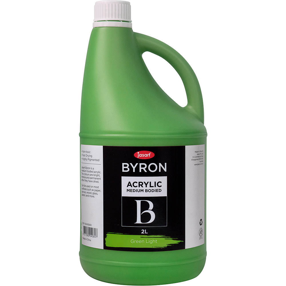 Image for JASART BYRON ACRYLIC PAINT 2 LITRE GREEN LIGHT from Mercury Business Supplies