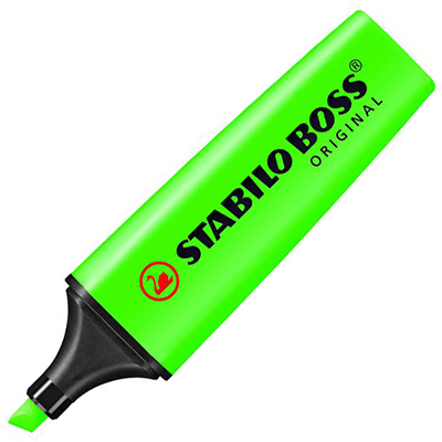 Image for STABILO BOSS HIGHLIGHTER CHISEL GREEN from Memo Office and Art