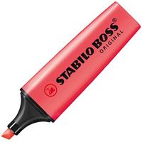 stabilo boss highlighter chisel red