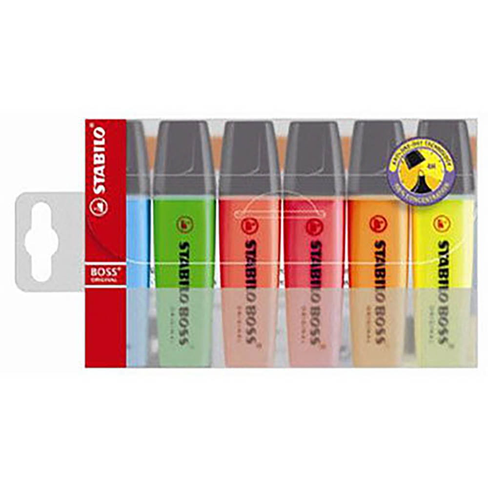 STABILO BOSS HIGHLIGHTER CHISEL ASSORTED WALLET 6 |  | 7010497