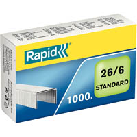 rapid standard staples 26/6 box 1000
