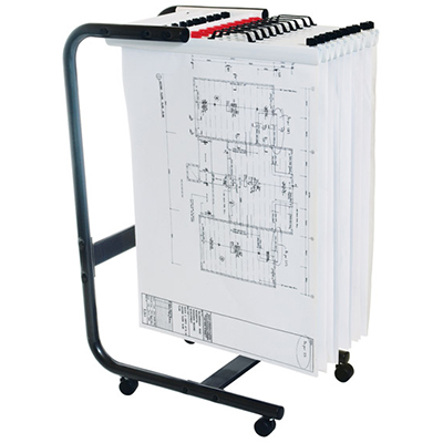 Image for PLANHORSE MOBILE TROLLEY 10 CLAMP CAPACITY A1 BLACK from Clipboard Stationers & Art Supplies
