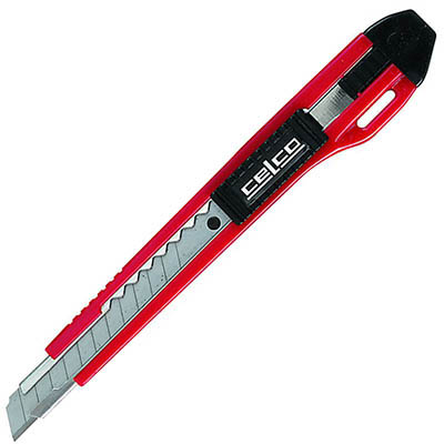 Image for CELCO UTILITY KNIFE AUTO LOCK 9MM RED/BLACK from Office Fix - WE WILL BEAT ANY ADVERTISED PRICE BY 10%