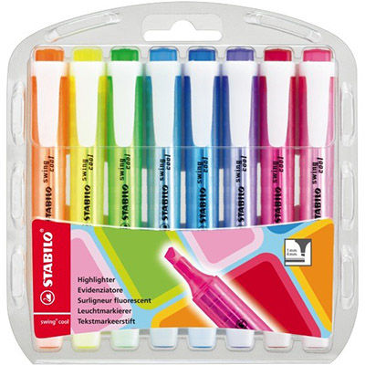 STABILO SWING COOL HIGHLIGHTER CHISEL WALLET 8 |  | 7001612