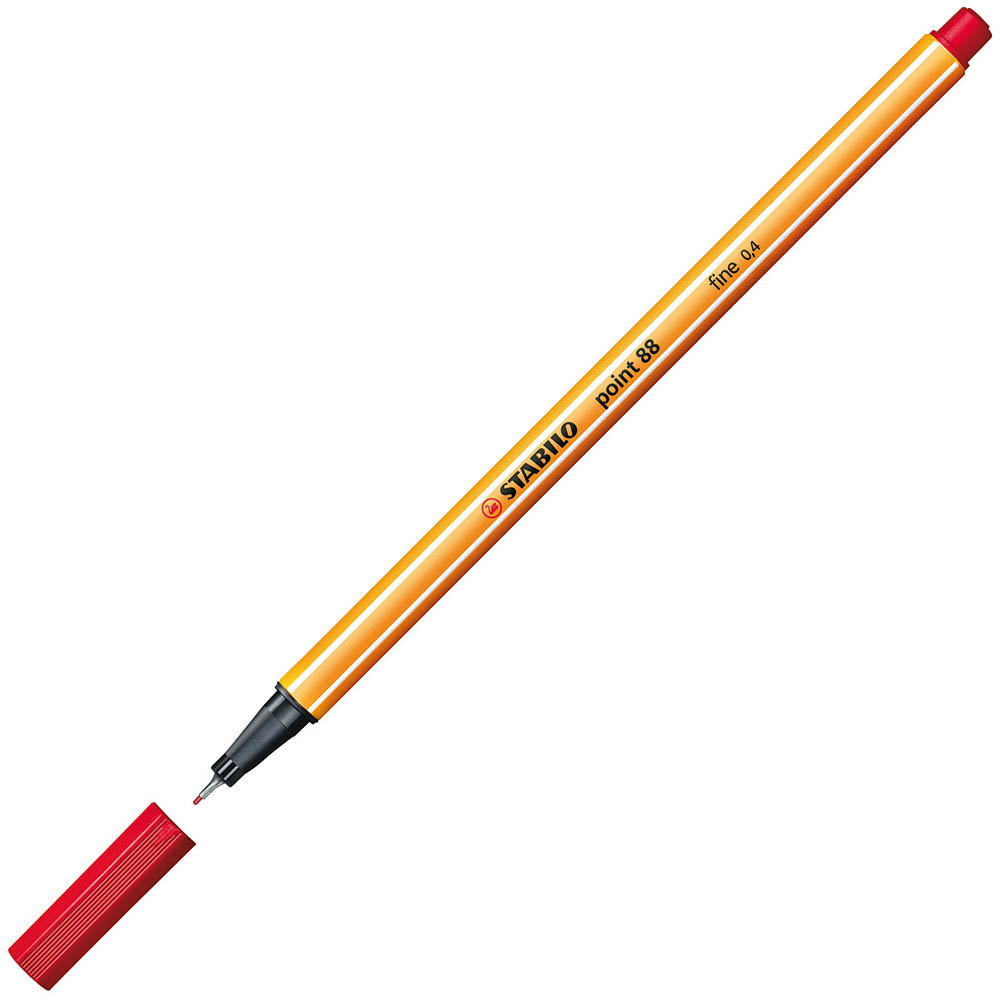 Image for STABILO 88 POINT FINELINER PEN 0.4MM RED from Office Heaven