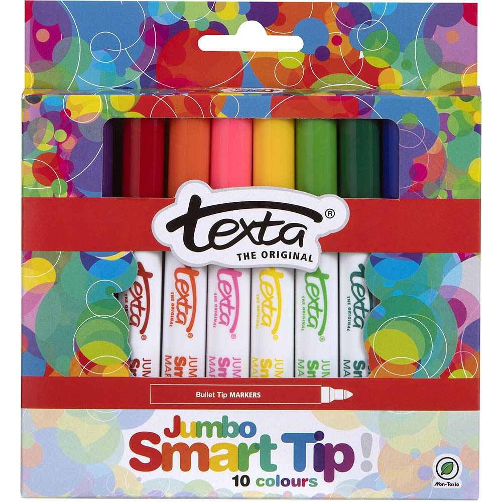 Image for TEXTA JUMBO SMARTTIP COLOURING MARKERS ASSORTED PACK 10 from Office Heaven