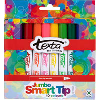 texta jumbo smarttip colouring markers assorted pack 10
