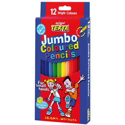 Image for TEXTA JUMBO COLOURED PENCILS ASSORTED PACK 12 from Clipboard Stationers & Art Supplies