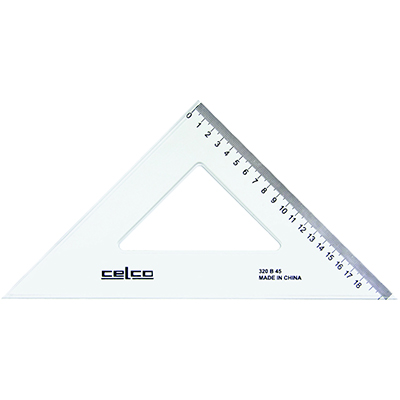 Image for CELCO SET SQUARE 45 DEGREES 320MM CLEAR from Clipboard Stationers & Art Supplies